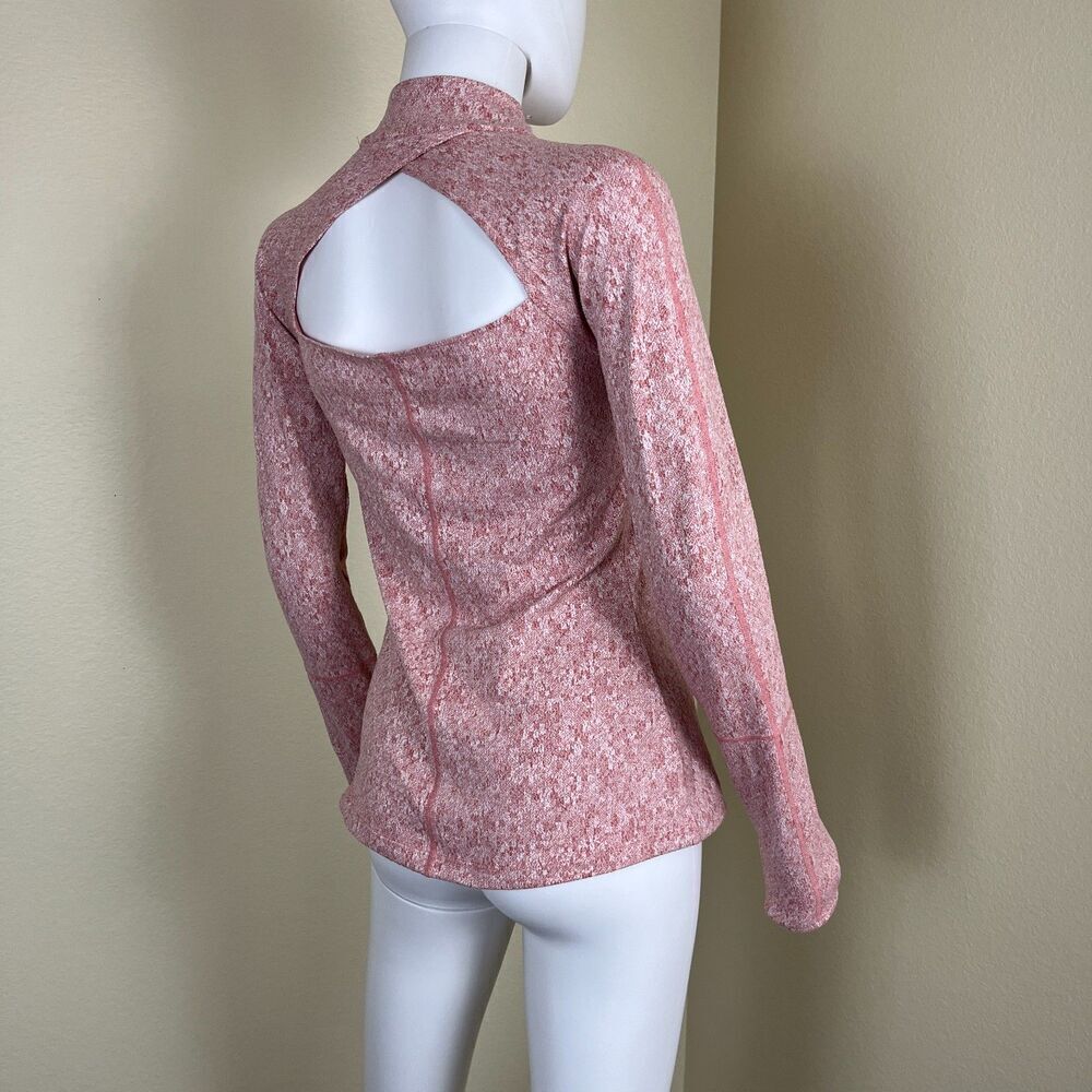 Gymshark Women's Size S Pink Fleur Texture 1/2 Zip Pullover Sweater Athletic Gym - Picture 13 of 16